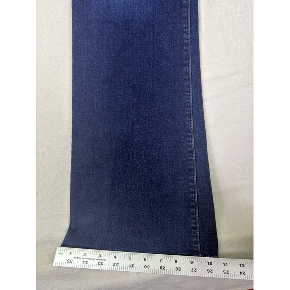 Gap Jeans Womens 16 Tall Blue Dark Denim Wash High Rise 70s Flare Stretch - Picture 6 of 9